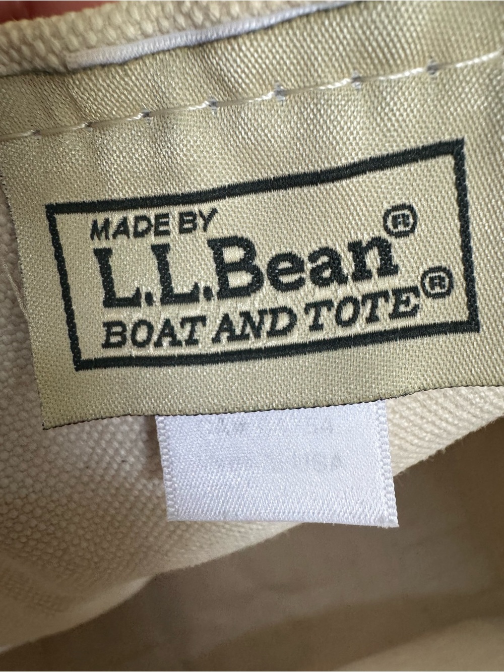 L.L.Bean Leather-Handle Katahdin Boat and Tote Navy Cream - Picture 7 of 9